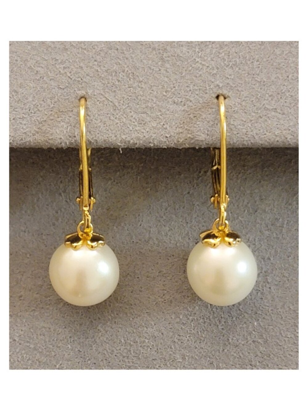 Natural Freshwater Pearl Clover Drop Earrings 925 Silver Gold Filled NWT